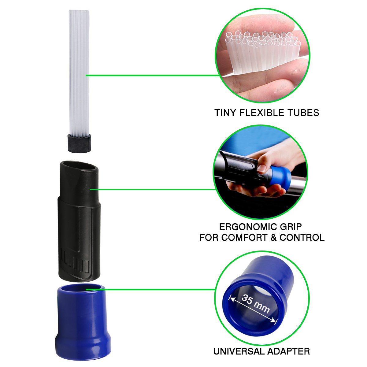 Dust Brush Cleaner，AOBETAK Easy Use as Tv shows, Universal Vacuum Attachment Dirt Remover, Dust Pro Cleaning Sweeper for Air Vents/Keyboards/Drawers/Car/Crafts/Jewelry/Plants