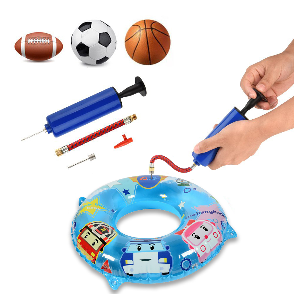 AOBETAK Hand Air Ball Pump Kit, Portable Inflation Balloons Pump with 7 Needles 1 Nozzle and 1 Valve Adapter for Basketball, Football, Volleyball, Yoga Ball and other Inflatables