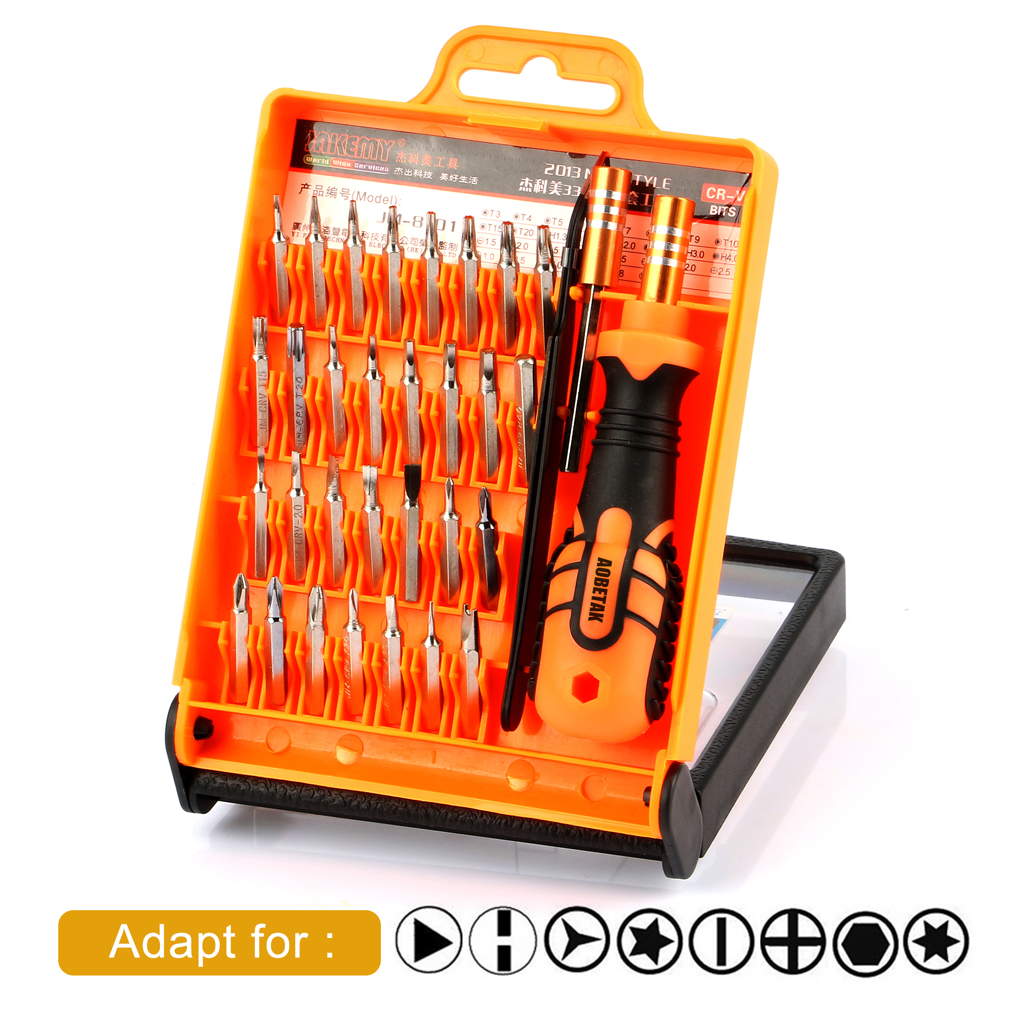 Precision Torx Driver Set, AOBETAK 33 in 1 Magnetic Small Screwdriver Bit Sets with Case Include Pentalobe/Ratchet/Hex/Star/Phillips,Mini Repair Tool Kit for Electronic Iphone Laptops PC Watch Glasses