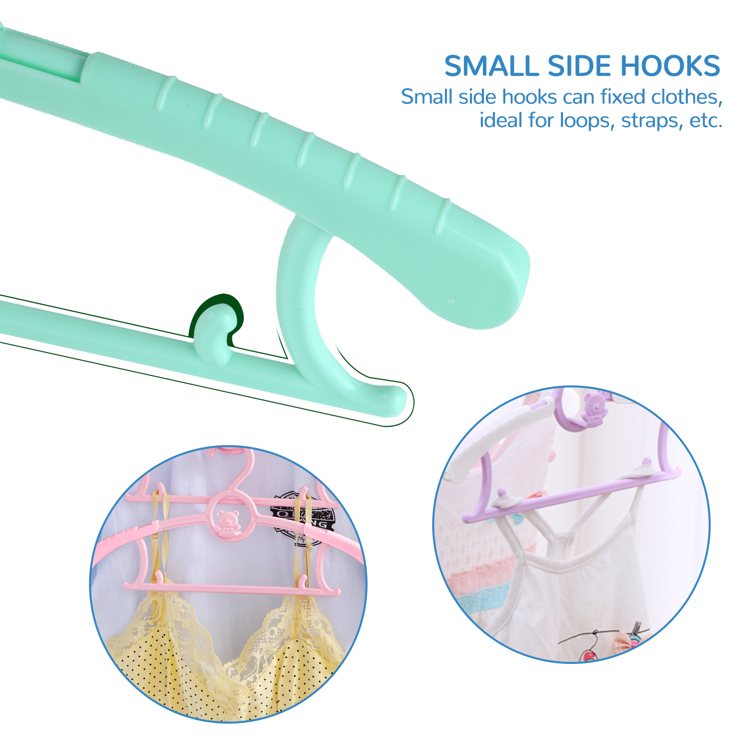 Baby Kids Adults Hangers for Clothes and Coat, AOBETAK 20 Pack Extendable Adjustable Plastic Space Saving Non Slip Hanger for Babies Childrens Toddler Boys Girls, Pink and Blue, 28cm-37cm